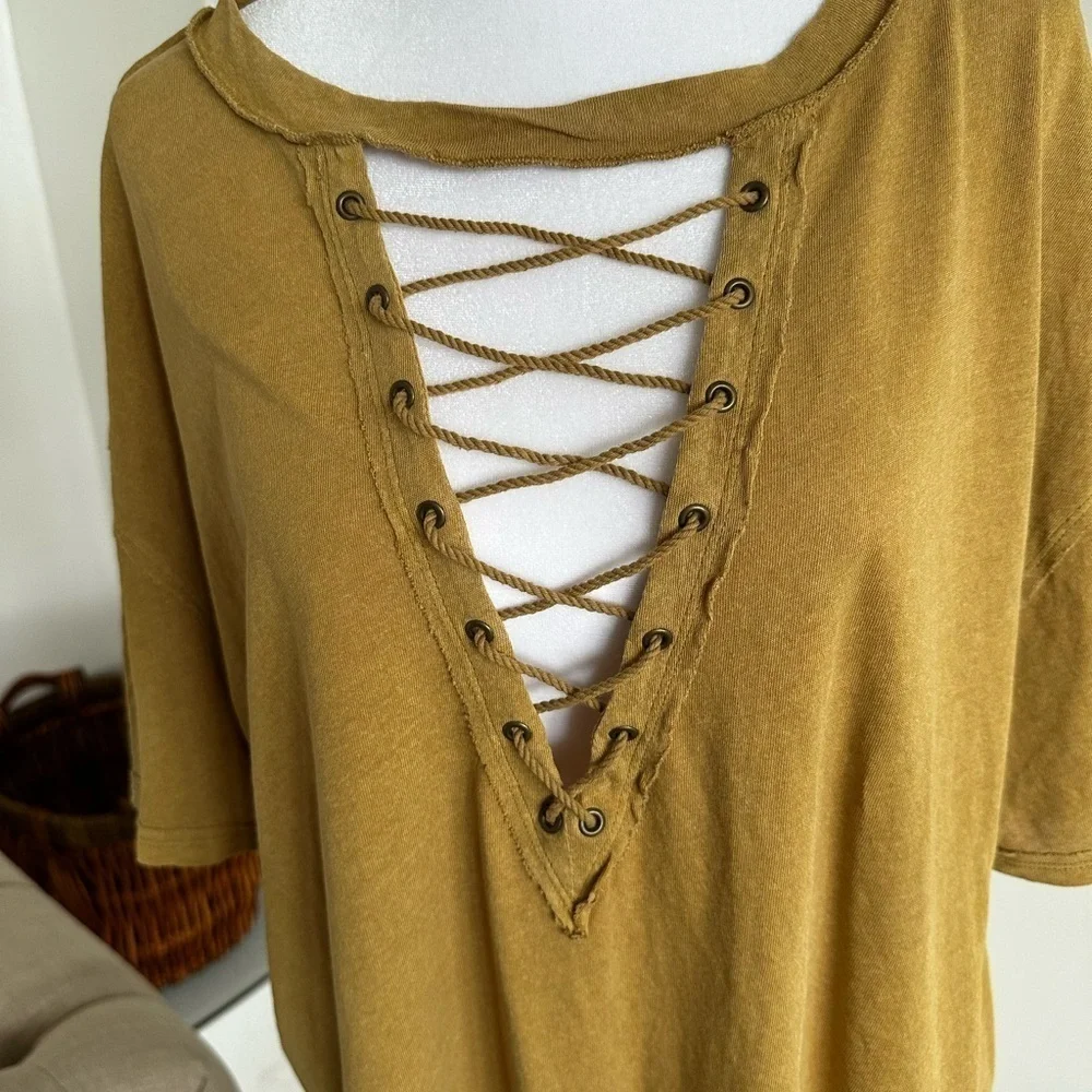 We The free Tan Lace-Up Tunic Top - Picture 6 of 10